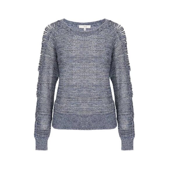 IRO Yana Blue Slashed-Sleeve Sweater - Picture 1 of 5